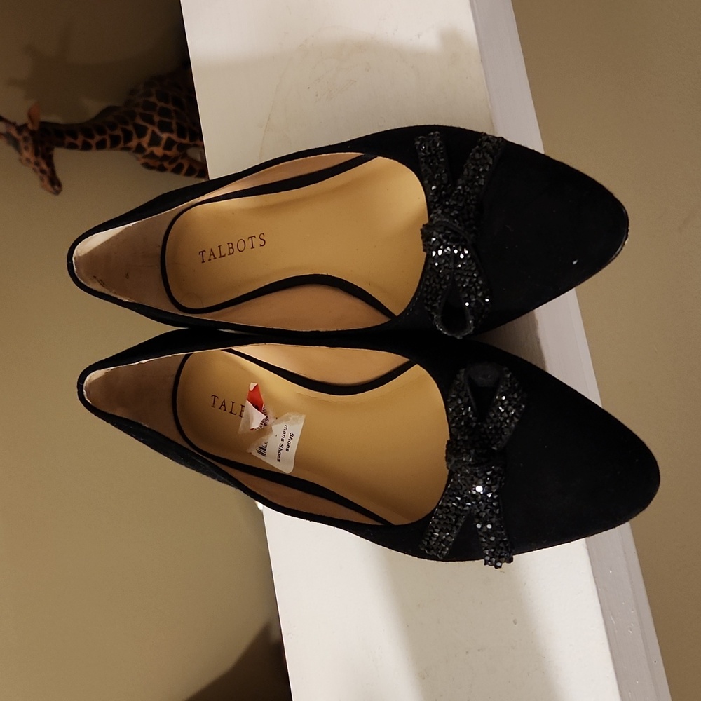 Talbots dressy black suede flats